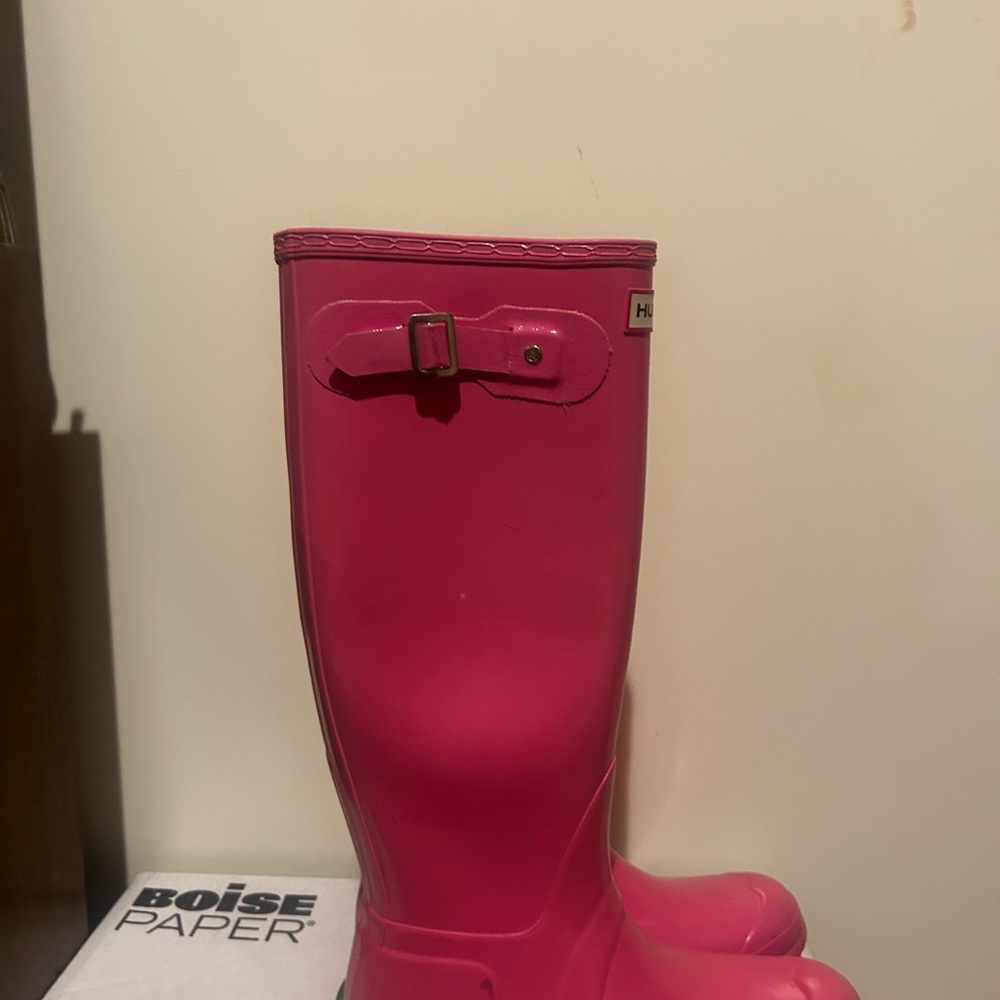 Hunter Pink Waterproof Rain Boots